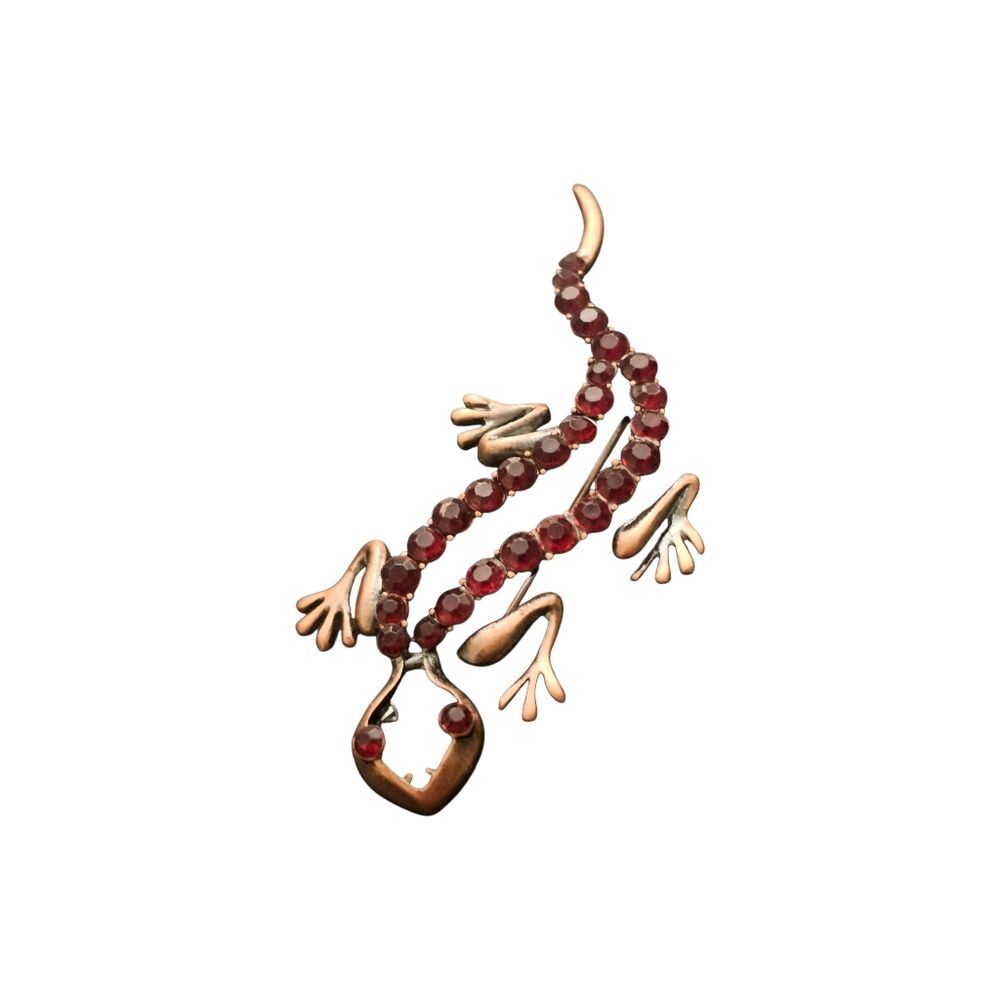 vintage costume jewelry lizard gecko brooch.
